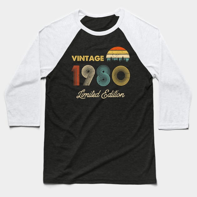 Vintage 1980 Made in 1980 40th birthday 40 years old Gift Baseball T-Shirt by sousougaricas